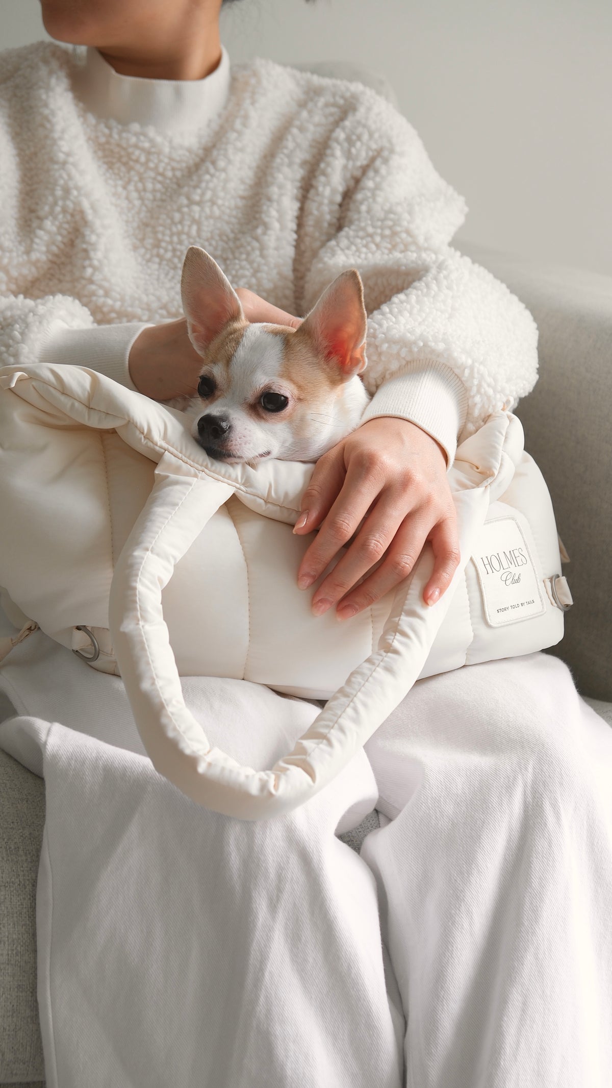 Little Home Voyager - Pet Carrier Bag in Cream