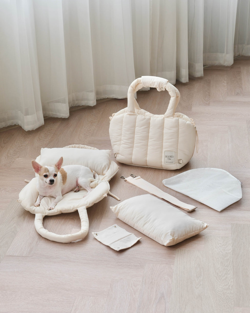 Little Home Voyager - Pet Carrier Bag in Cream